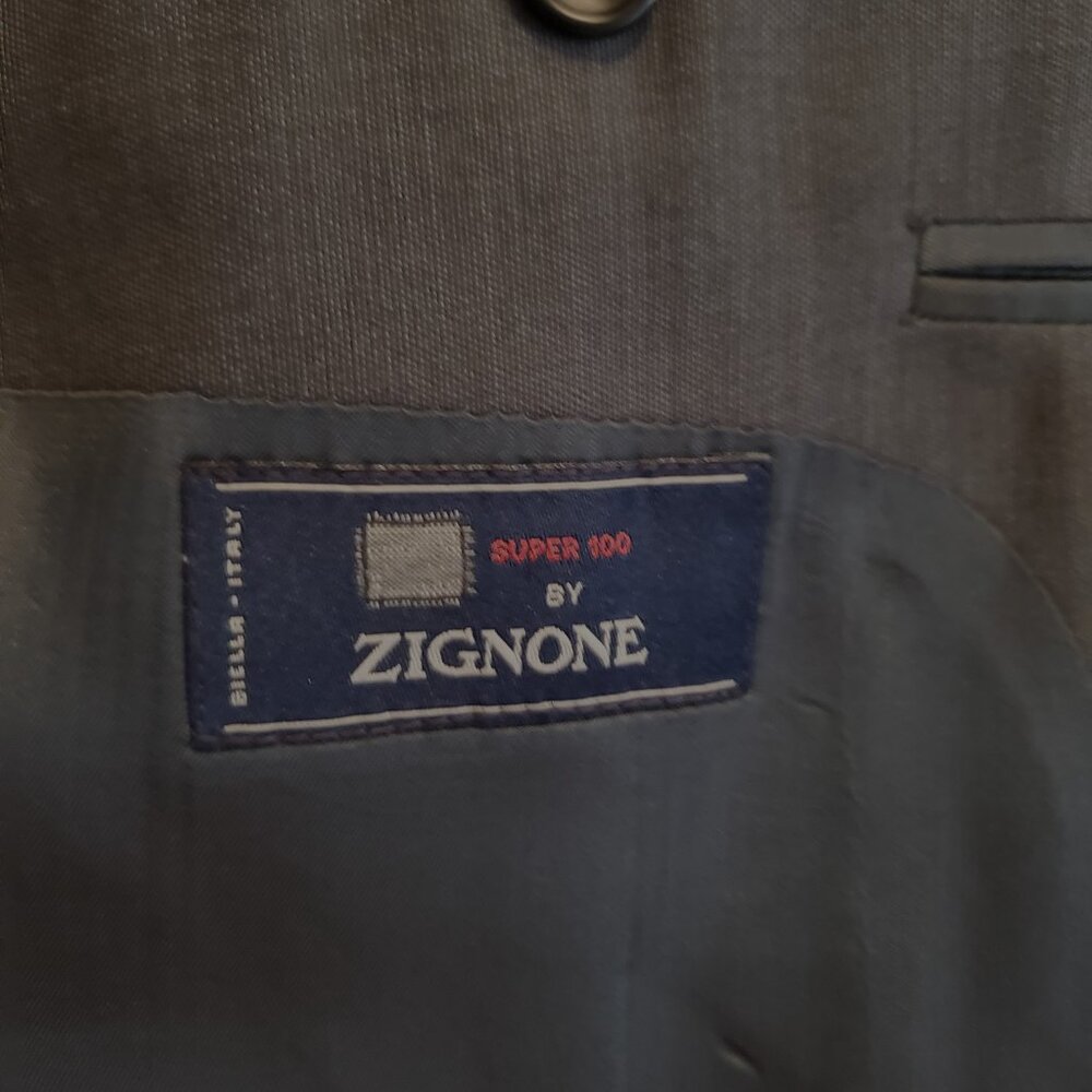 Pronto-Uomo Two-Piece Men's Gray Suit, Size 46R - Picture 7 of 14